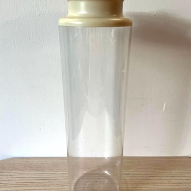 Vintage 1970s Tupperware Pasta Jar Spaghetti Canister w Push Button Lid | #1486-4 | MCM Pantry Kitchen Food Storage Organizer | Made in USA 