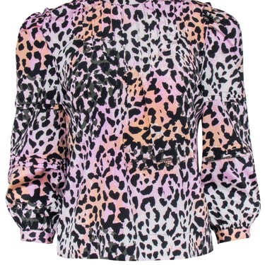 Veronica Beard - Pink, Black, & Multi Color Leopard Print Shirt Sz 2
