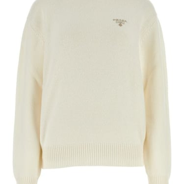 Prada Woman Ivory Cashmere Sweater