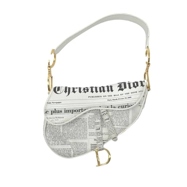 Dior Newsprint Saddle Bag