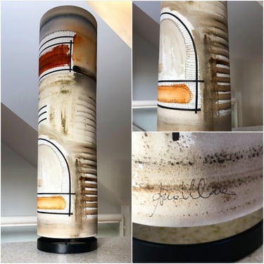 Ana Maia Hand-painted Cylinder Lamp 