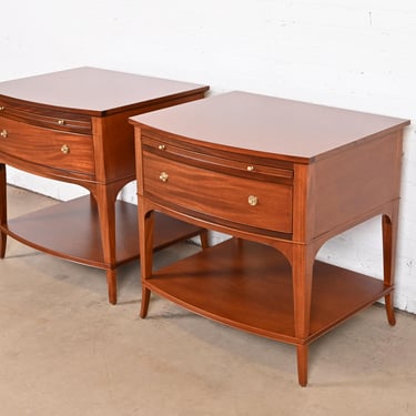 Baker Furniture Regency Mahogany Bedside Tables, Newly Refinished