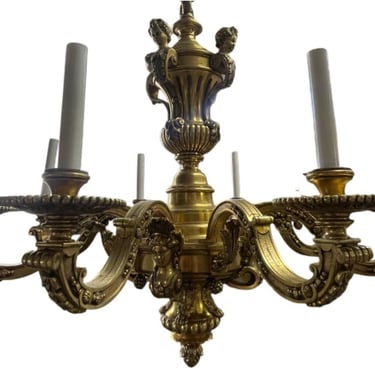 Louis XV "Mazarin" Solid Bronze Chandelier, Late 19th Century, France