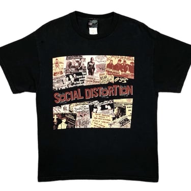 Vintage 90s/Y2K Social Distortion Punk Rock Band Promotional Graphic T-Shirt Size Medium/Large 