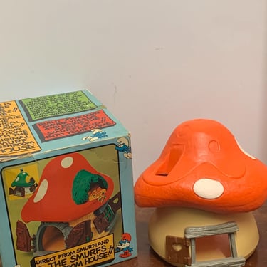 Vintage 1980s Original Smurfs Schlach Mushroom House 