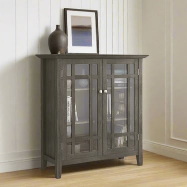 Bedford Wood 39 inTransitional Medium Storage Cabinet in Grey FFW258-581