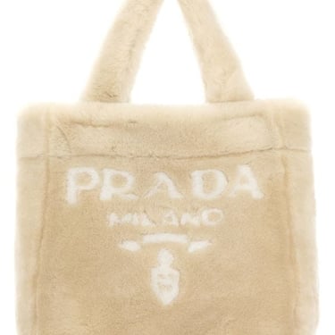 PRADA Sand Shearling Handbag