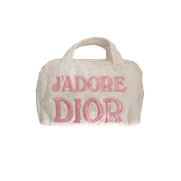 Dior Pink Logo Terry Cloth Bag EXTRA