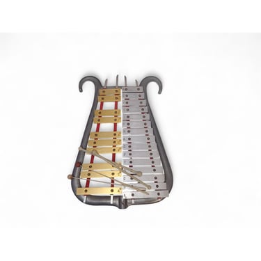 1960s Vintage WFL Drum Co Glockenspiel, Vertical 25 Bell Ludwig Xylophone, Marching Band Percussion Musical Instrument 