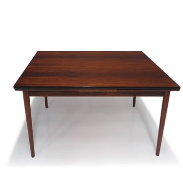Danish Rosewood Rectangular Dining Table with Leaves
