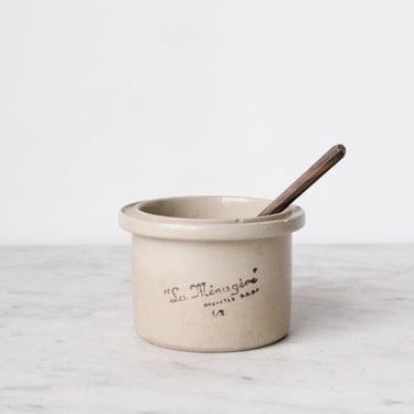 Imprinted Stoneware Pot with Petite Fork