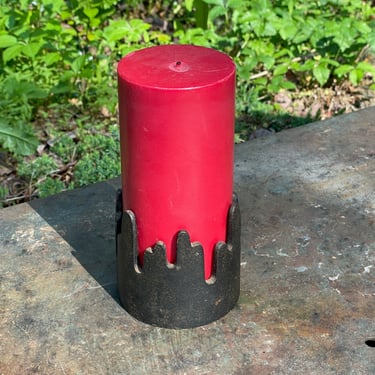 Cast Iron Candleholder with Candle Summit C C Holmgren Illums Bolighus Vintage Scandinavian Mid-Century Modern Design 