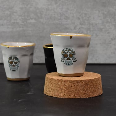 sugar skull espresso cup, gifts for coffee lovers, 