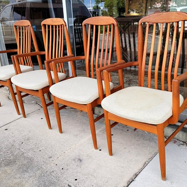 4 Benny Linden Teak Arm Dining Chairs Modern Picks Pompano Beach FL