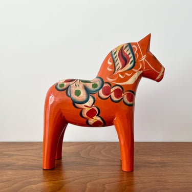 Vintage Hand-painted Red Dala Horse 8 3/8