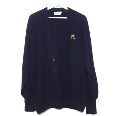 vintage NOTRE DAME football college football CARDIGAN vintage gramps sweater -- size X.X.L - Free shipping U.S.A - Fighting Irish cardigan 