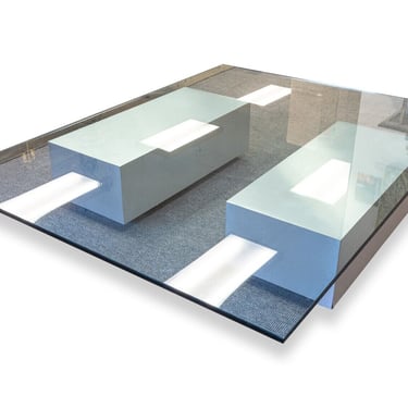 Modern Custom Massive Contemporary Modern Toboccman Glass Coffee Table 73" x 53" 