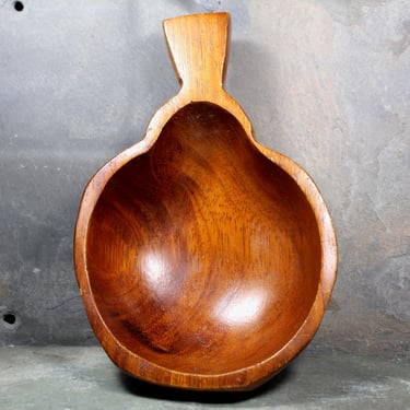 Vintage Mid-Century Carved Wooden Bowl - Pear Shaped Fruit Bowl - Mid-Century - Rustic Modern 