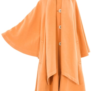 Escada Orange Wool Cape Coat