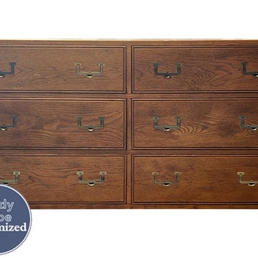 52" Unfinished 6 Drawer Henredon Vintage Dresser #08322