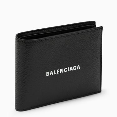 Balenciaga Black Leather Wallet With Logo Men