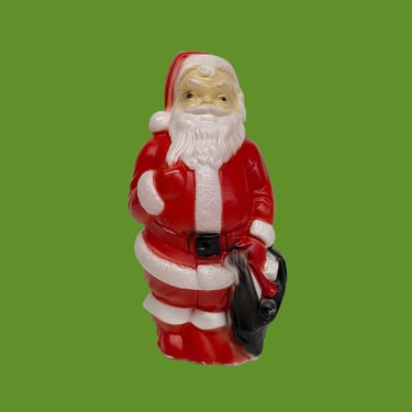Vintage Santa Blow Mold Retro 1960s Mid Century Modern + Empire + 13" Height + Plastic + Lamp + Merry Christmas + Holiday Decor + Lighting 