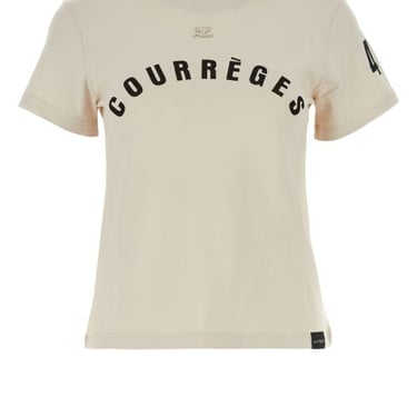 Courreges Woman Chalk Cotton T-Shirt