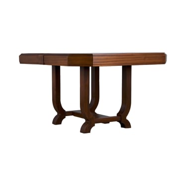 1930s French Art Deco Walnut Dining Table 