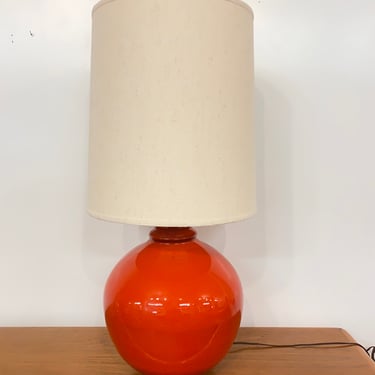 1960s Large Mid-Century Modern Red Table Lamp