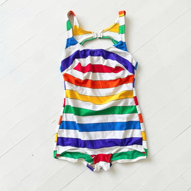 Vintage Striped Rainbow Swimsuit 