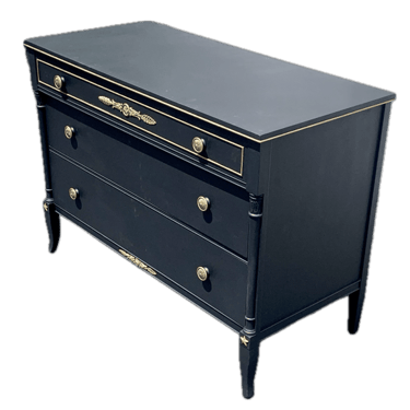 Black and Gold Lowboy Vintage Dresser