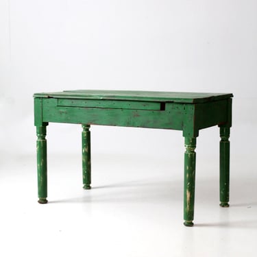 antique painted wood side table 