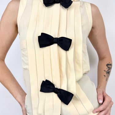 Chanel All Tied Up Cream Blouse