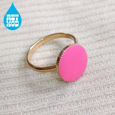 Mod Vintage 70s Pink Gold Adjustable Ring 