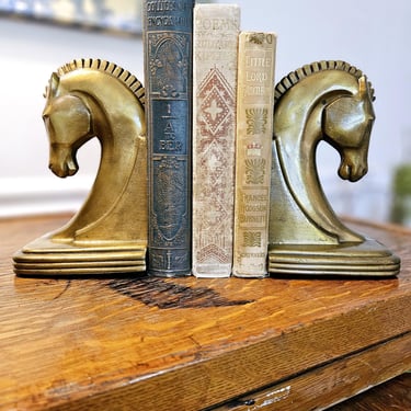 Vintage Art Deco Trojan Horse Bookends | Sold Individually 