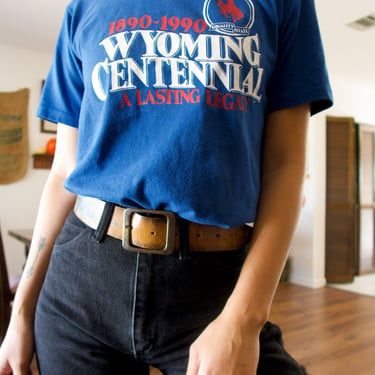 Vintage 90’s Jerzees Wyoming Centennial Graphic T-shirt 
