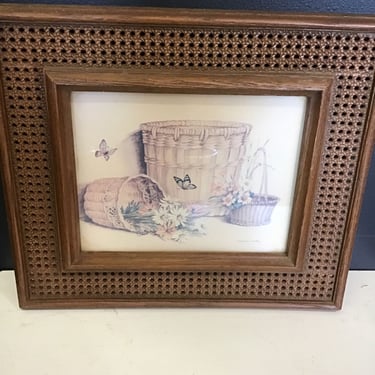 Vintage Faux Cane Framed Print (Seattle)