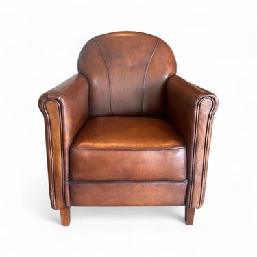 Vintage French Leather Club Chair