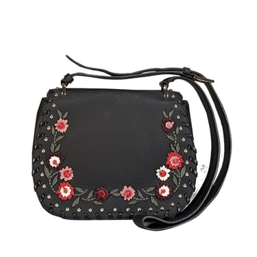 Kate Spade - Black Pebbled Leather Crossbody w/ 3D Flowers