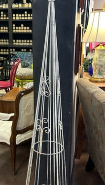Tall White Sun Dial French Wire Garden Decor
