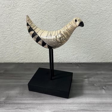 Vintage JoAnne Bedient raku bird 