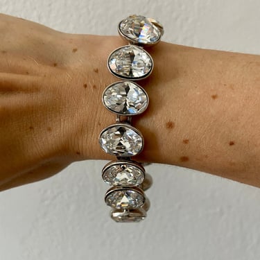 Designer Monet Massive Diamond Rhinestone &amp; Silver Bracelet