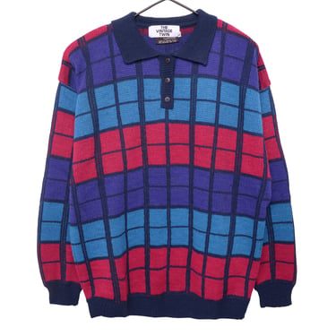 Grid Collared Sweater