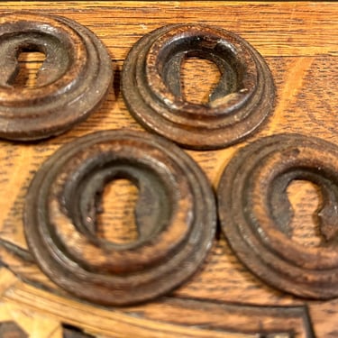 Antique Wood Key Hole Covers 