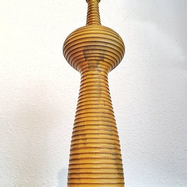 CONICAL VASE WITH BULB AND HORIZONTAL RIDGES BY ALVINO BAGNI