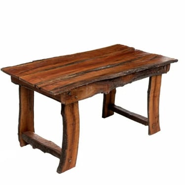 Primitive Antique French Provincial Farmhouse Live Edge Pine Harvest Table 