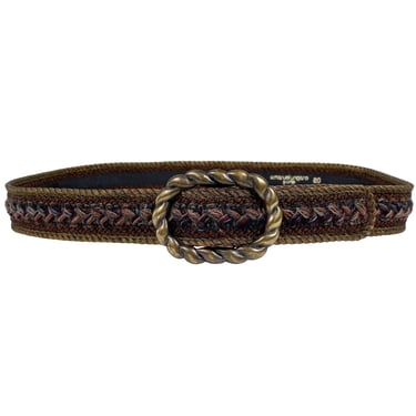 Emanuel Ungaro 1980s Vintage Braided Yarn Gold Metallic Thread Belt 