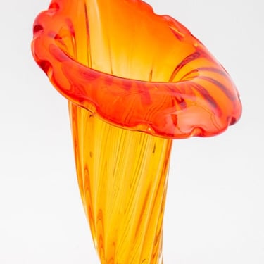 Amberina Glass Trumpet Vase, ca. 1900