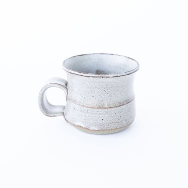 Studio Pottery Ceramic Mug in White and Tan 