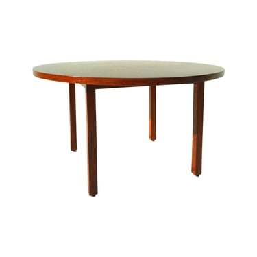Mid century modern walnut circle coffee table les young Dunn wright furniture 